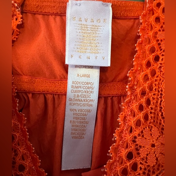 Savage X Fenty Orange Floral Intimate Dolled Up Lace Set - Picture 6 of 17